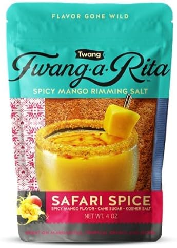 Rimming 4 (Set 3) 1 Twang-A-Rita Cocktail Salt Blend, Savory Variety, Ounce Pouch of Each: Chile Lime, Grapefruit