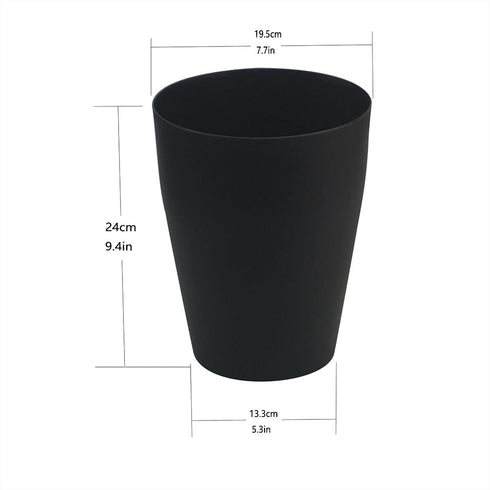 Feisco 2-Pack Small Round Trash Can, Plastic Wastebasket for Bathroom, Bedroom, Kitchen, Office (Black)