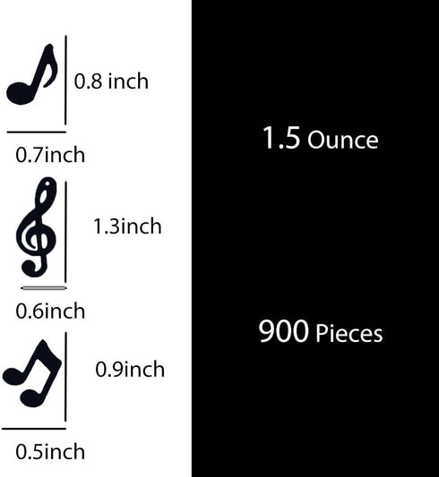 JNSAXMI 3 Confetti Musical Notes Confetti Black Musical Clef Cutout for Music Party Reception Birthday Wedding