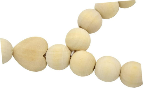 Garneck Wood Bead Garland - Farmhouse Tassels Beads for Rustic Country Decor and Christmas Decoration
