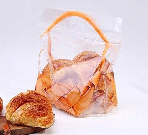 Large Plastic Bread Bag, 50 Pcs Bakery Storage Bags with Window for Home Sourdough Bread, 12.6x10.8"
