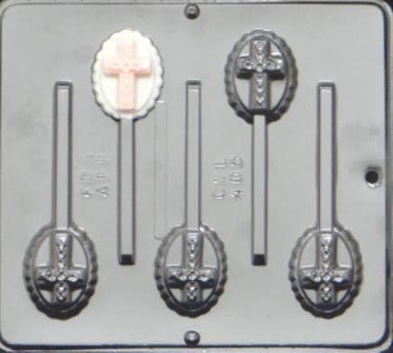 Candy Molds N More Religious Cross on Oval Lollipop Chocolate Candy Mold, 405 (405)