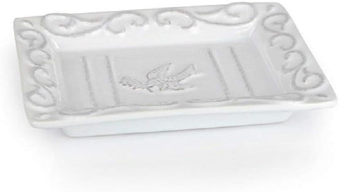 Pre de Provence Soap Dish, White-Washed Terracotta Finish, 8.8 Ounce (Pack of 1)
