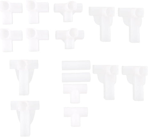 uxcell Shoe Rack Accessories Connectors Set, 16mm Inner Diameter for Repair Assembled Wardrobe, 16 Pcs