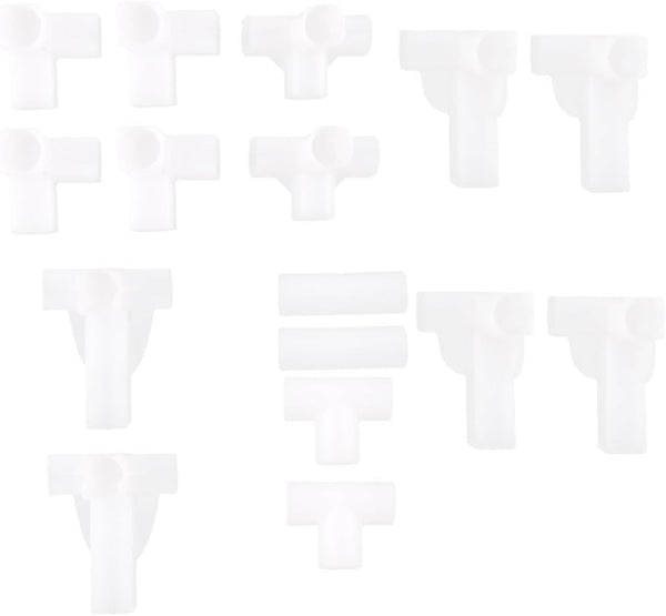 uxcell Shoe Rack Accessories Connectors Set, 16mm Inner Diameter for Repair Assembled Wardrobe, 16 Pcs