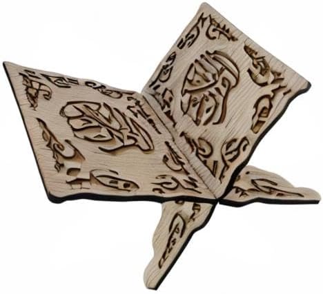 LNQ LUNIQI Wooden Book Stand Foldable Quran Bible Book Holder Muslim Reading Bookshelf Magazine Cookbook Display Holder