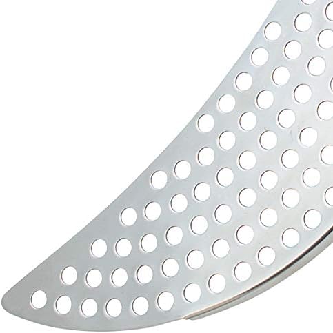 KitchenCraft Stainless Steel Half-Moon Pan Strainer, Silver