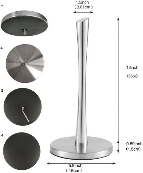 countertop, Paper Towel Holder Free-Standing Kitchen roll Holder for Kitchen Bathroom, Paper Towel Holder Stand