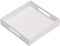 KEVLANG Glossy White Sturdy Acrylic Serving Tray with Handles-10x10Inch-Serving Coffee,Appetizer,Breakfast,Butler-Kitchen Countertop-Makeup Drawer