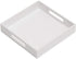 KEVLANG Glossy White Sturdy Acrylic Serving Tray with Handles-10x10Inch-Serving Coffee,Appetizer,Breakfast,Butler-Kitchen Countertop-Makeup Drawer
