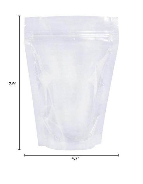 PABCK 100 Pack Clear Resealable Stand Up Bags, Heat Seal Zipper Lock Reusable Storage Pouches for Food Storage