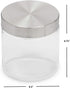 Home Basics Small Kitchen Canister, Clear Glass with Stainless Steel Lid, for Flour, Sugar, Coffee, Snacks