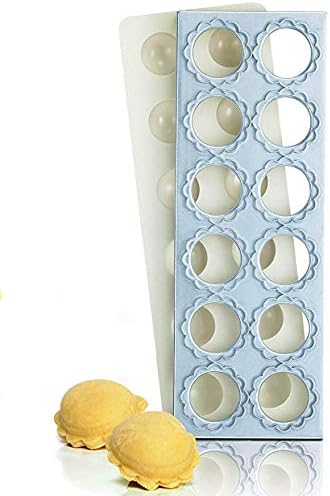 O’Creme Ravioli Maker for 12 Circles, Each 1-7/8 Inch, with Non-Stick-Coated Metal Cutting Tray
