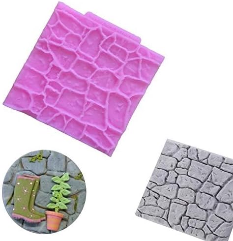 2 Pieces Rock Texture Silicone Lace Mold, Food Grade Cake Molds for Candy, Icing, Biscuit Decor, Chocolate, Polymer Clay