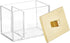 mDesign Modern Square Bathroom Vanity Storage Organizer Canister Jar for Cotton Swabs, Makeup Sponges - Clear/Soft Brass