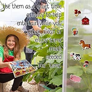 Farm Animals Gel Window Clings for Kids - Window Stickers for Toddlers, Reusable Sticker for Home Car Activities
