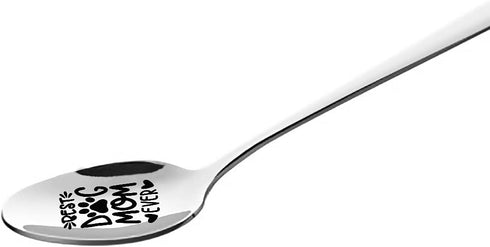 Best Dog Mom Gifts - Best Dog Mom Ever Spoon - Funny Mom Spoon Engraved - Tea Coffee Spoon - Dog Lovers Gifts - Mother's Day/Birthday/Christmas Gifts