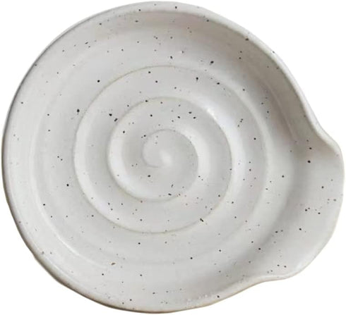 Ceramic Spoon Rest for Kitchen, 3.9 Inches Holder for Stove Top, Coffee Spoon Cradle, Kitchen Accessories for Utensils