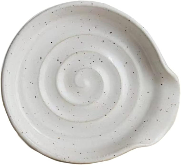 Ceramic Spoon Rest for Kitchen, 3.9 Inches Holder for Stove Top, Coffee Spoon Cradle, Kitchen Accessories for Utensils