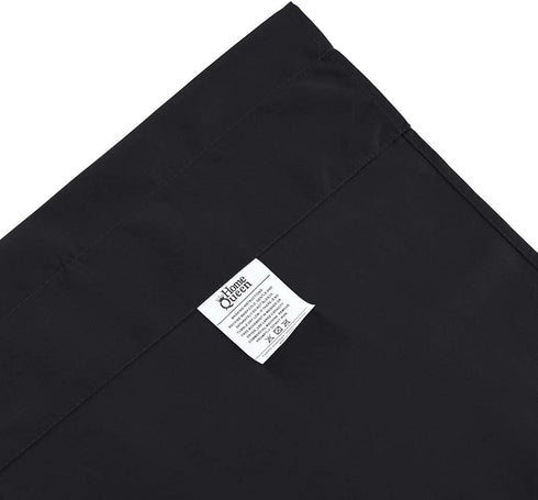 Home Queen Grommet Blackout Curtain Valance Window Topper, Short Cafe Valence, 54 W X 18 L Inch, Black