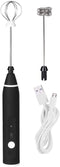 Electric Automatic Egg Beater Mixer with USB Charging, 3 Speed Adjustable Blender, Black