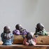 Kingzhuo Ceramic Cute Baby Buddha Statue - Monk Figurine Home Decor, Delicate Ceramic Arts and Crafts (Red)