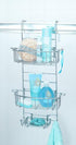 Zenna Home Hanging Shower Caddy - Over the Door, Rust Resistant, 2 Storage Baskets, Soap Dish, Razor Holders, Hooks,