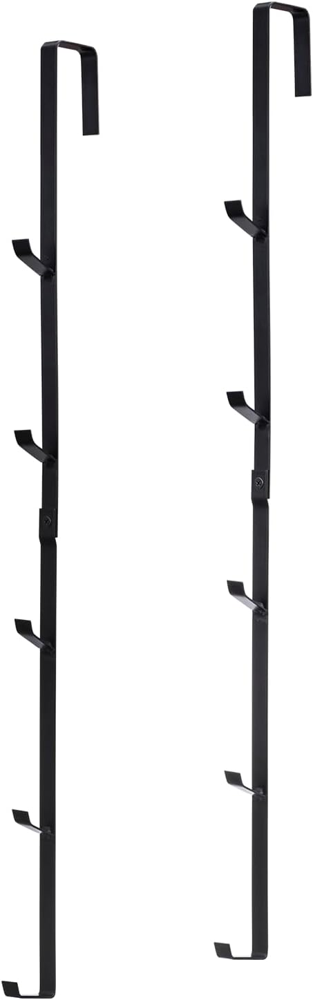 MyGift Black Metal Over The Door Hooks, Heavy Duty Hanger for Hats, Coats, Scarves, Set of 2