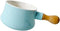 Cabilock Non-Stick Ceramic Mini Saucepan, Wooden Handle, 380ML Butter Warmer Frying Pan for Soup