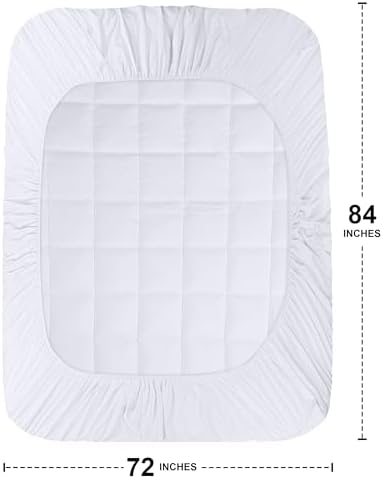 Utopia Bedding California King Mattress Pad - Fitted Premium Protector Cover Deep Pocket up to 16 Inches (72x84, White)