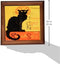 3dRose Le Chat Noir Trivet with Ceramic Tile, 8 by 8", Black Cat, Brown