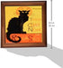 3dRose Le Chat Noir Trivet with Ceramic Tile, 8 by 8", Black Cat, Brown