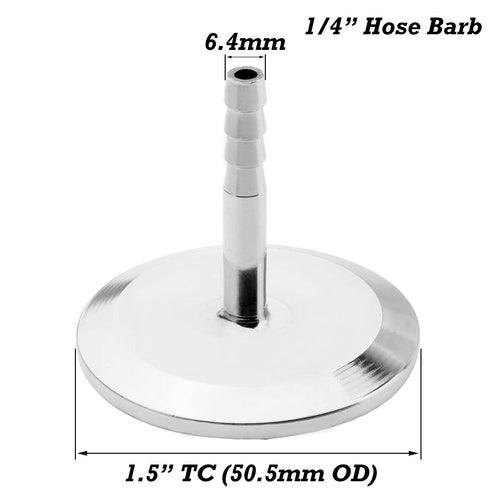 Beduan 1.5" Tri Clamp to 1/4" Barb Fitting Stainless Sanitary Home Brew Adapter(Ferrule OD 50.5mm)