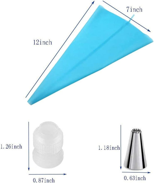 Piping Bag and Tips Cake Decorating Kit, Includes Cupcake Icing Tips with Pastry Bag
