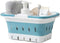 Plastic Caddy for Cleaning Supplies, Collapsible Storage Basket with Handles, Organizer Bin for Bathroom, Kitchen (Blue)