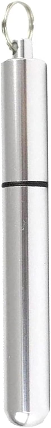 Silver Metal Portable Toothpick Holder, Waterproof Case for Outdoor, Kitchen, and Dining, 86*11mm Toothpick Container