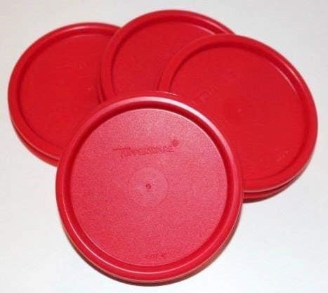Tupperware Modular Mates Set of 4 Sheer #1 Rounds, 7 oz. Capacity Each with Liquid Airtight Seals