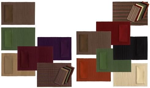 DII 100% Cotton Basic Everyday Ribbed Placemat Set, 13x19, Sage, 6 Piece