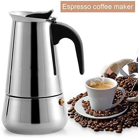 Coffee Maker - Stainless Steel Percolator Stovetop Espresso Latte Maker - Easy Clean (300ML 6 Cup)