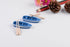 YXQ Miniature Blue Rowboat Set, 2 Little Resin Canoe Models with Oars for Cake Decoration