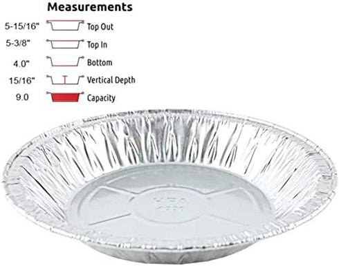 PACTOGO 6" Aluminum Foil Mini Pie Pans - Disposable Small Baking Tin Plates (Pack of 50)
