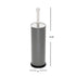 Home Basics Toilet Brush with Swirl Canister, Grey | Neutral Color | Sturdy Base | Embossed Design