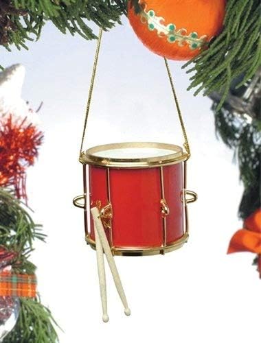 Broadway Gifts 2 inches Drummers Red Marching Drum Christmas Tree Ornament - Musical Instrument Ornament - Gift