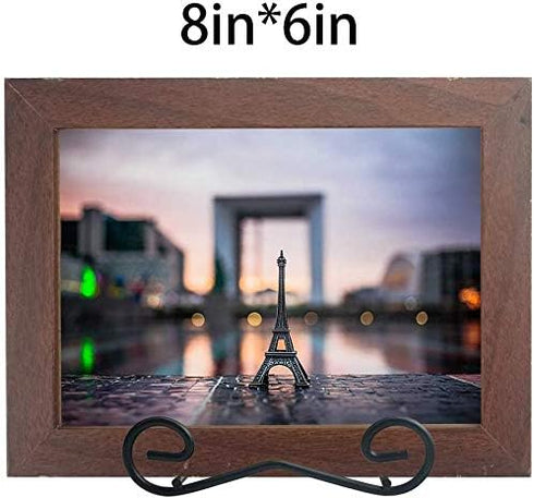 LIONWEI LIONWELI Wall Mount Plate Display Stands, 2 Pack Black Iron Easel Holders for Plates & Frames