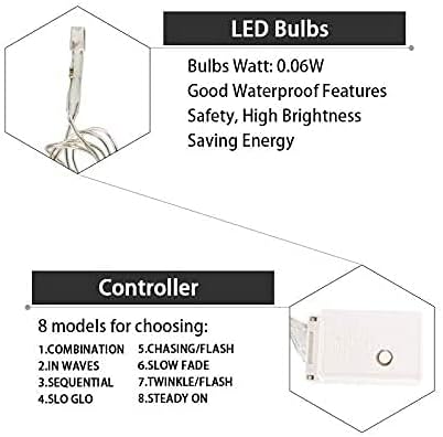 MBVBN Lights,19ft/6M 96 8 LED Curtain LED Snowflake Curtain String Lights Plug-in Window Curtain Lights with Modes