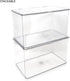 Isaac Jacobs Large Clear Stackable Organizer Bin (10.75” x 6.5” x 6.1”) w Hinged Lid - BPA-Free Food Safe Storage Box