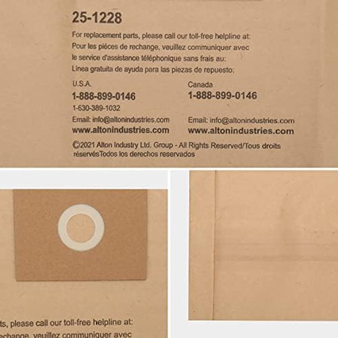 Stanley 25-1228 Disposable Filter Dust Bag, 3 Pack for 2.5-3.5 Gallon Wet/Dry Vacuum Cleaner