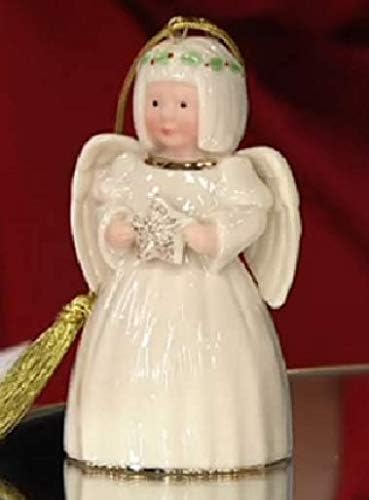 Lenox Christmas Angel with Snowflake Ornament, Ivory Porcelain with 24k Gold, New In Box
