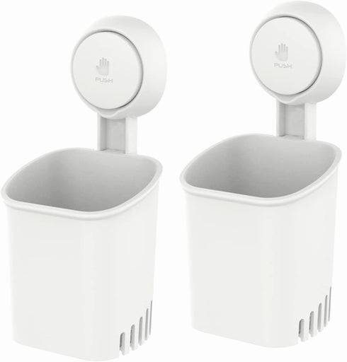 LEVERLOC Powerful Suction Toothbrush Holder, Removable Drill-Free Wall Shower Holder for Toothbrush,