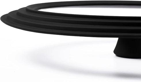 Universal Vented Tempered Glass Lid for Pots, Pans, Skillets with Heat Resistant Silicone Rim, Fits 6-8 inch Cookware,